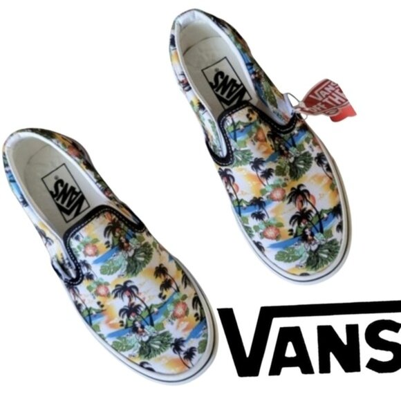Vans Classic Slip On Aloha Women 5 Black White VNOA5AO86WC (2021) 112025 - Picture 2 of 7